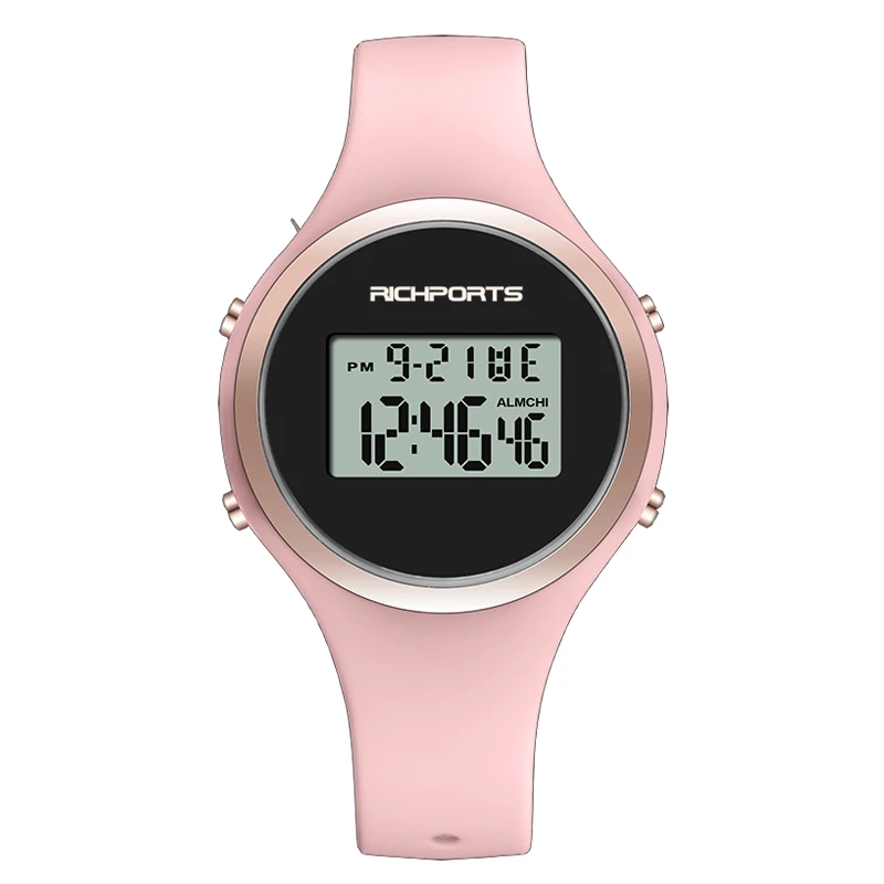 

New Fashion Sport Night Lights Digital Watch Women silicone Outdoors Multifunction Watches Custom Logo free shipping