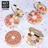 10 colors eyeshadow palette round shape flower designed waterproof long lasting diamond glitter eyeshadow powder