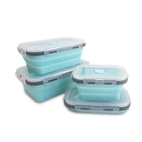 

4-pcs Silicone Collapsible Food Container Set Airtight Bento Lunch Box