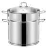 family multifunctional stainless steel steamesr pan one layer and lid 24cm