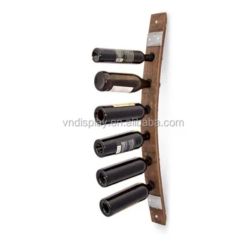 Custom Painted Wall Mount Wood Wine Rack Vintage Handmade Beverage Display Bottle Barrel Stave Vertical Stand Holder Metal Mounted Custom Painted Wall Mount Wood Wine Rack Vintage Handmade Beverage Display Bottle Barrel Stave Vertical Stand Holder Metal Mounted