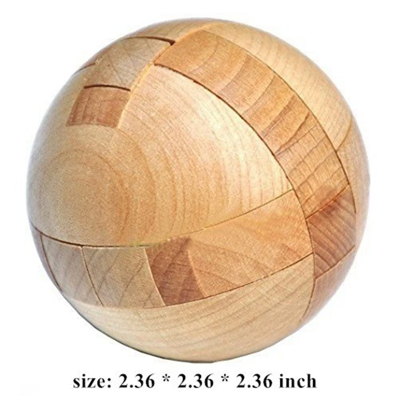 Wooden Wood 3D IQ Brain Teaser Acacia Kong Ming Lock Puzzle Educational Toy XR 
