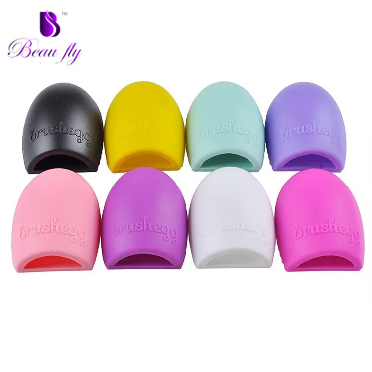 

High Quality OEM Egg Brush Shape Washing Silicone Make Up Brushes Cleaner Mat, As pics