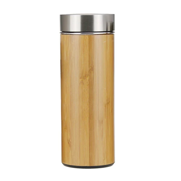 

500ml Natural Bamboo Mug Thermos Coffee Cup With Purple sand Inner