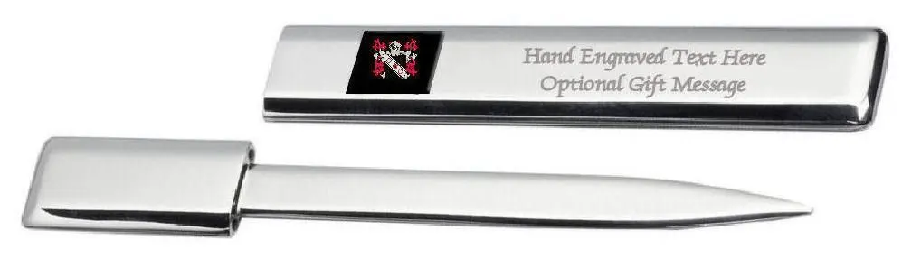 Conway Family Crest Surname Coat Of Arms Heraldry Engraved Letter Opener