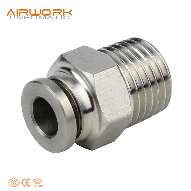 Pc 6mm Male Straight Stainless Steel Push In Air Airfit Pneumatic ...