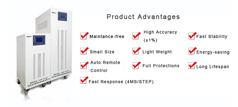 ABOT High Quality 2 years Warranty Three Phase 100KVA 50/60Hz Static Voltage Stabilizer