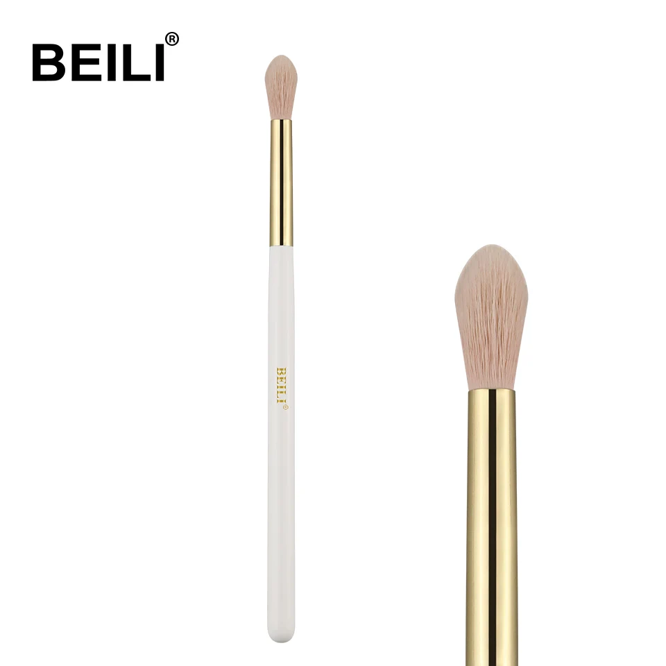 

BEILI Professional white gold synthetic hair long tampered blending single makeup brush private label wholesale WY06