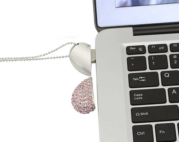Wedding Heart crystal usb flash drive with free logo - ANKUX.COM
