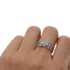 2018 jewelry set geometric single stone design 925 sterling silver birthstone cz stack stacking ring