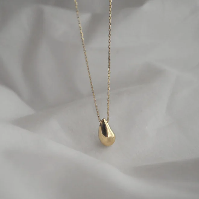 

Latest design simple style minimal art silver golden drop necklace