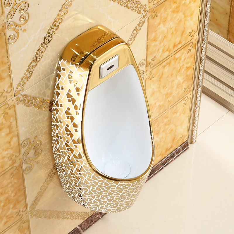 Chaozhou Sanitary Ware Saudi Urinal Ceramic Wall Mounted Gold Colored