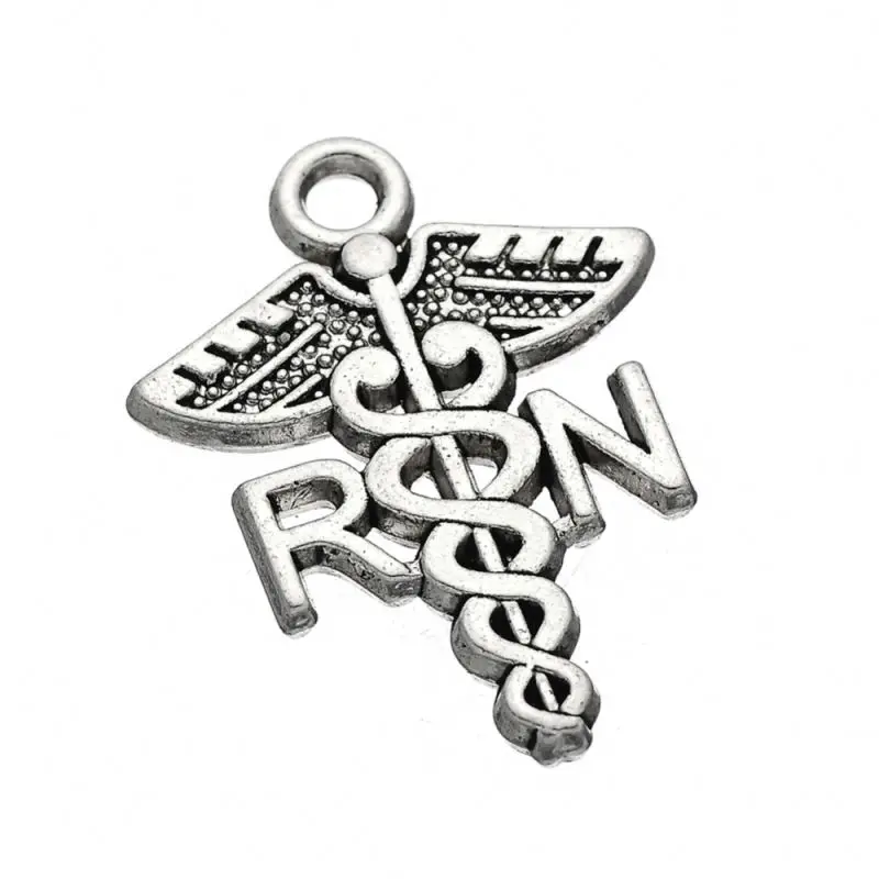 

Caduceus RN Charm Registered Nurse Pendant Medical Bracelet Findings