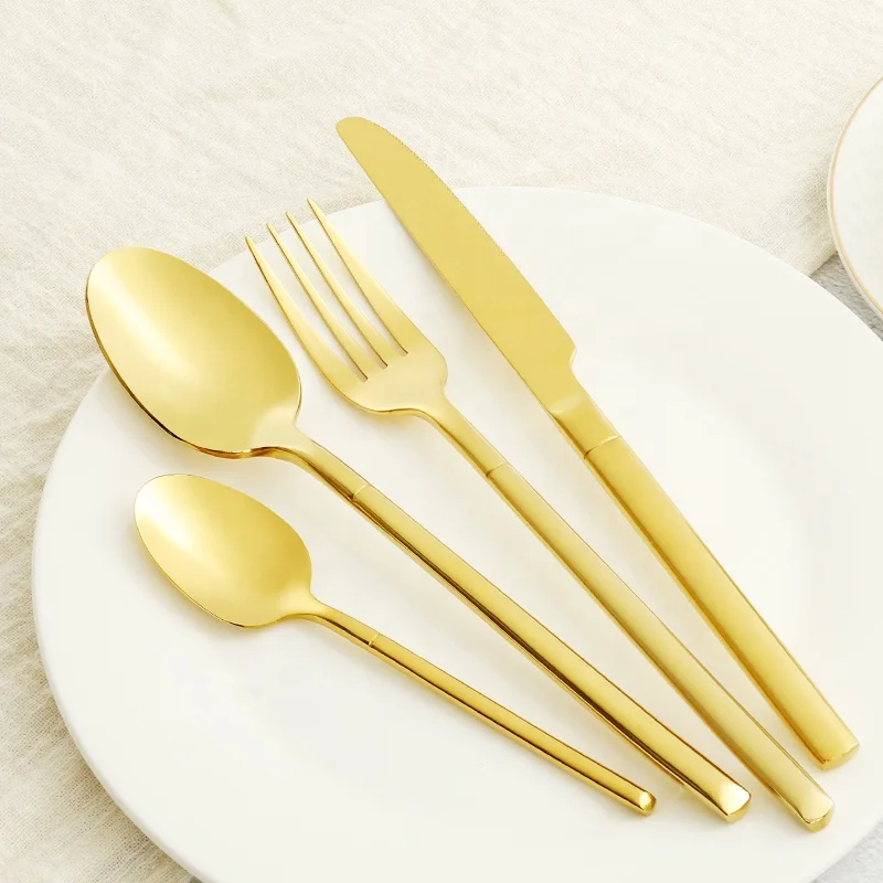 

Bulk gold cutlery , rose gold flatware, wedding gold flatware set, Silver or golden