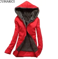 

CUHAKCI Women Winter Coat Autumn Zipper Warm Outerwear Female Warm Outwear Casual Thick Overcoats