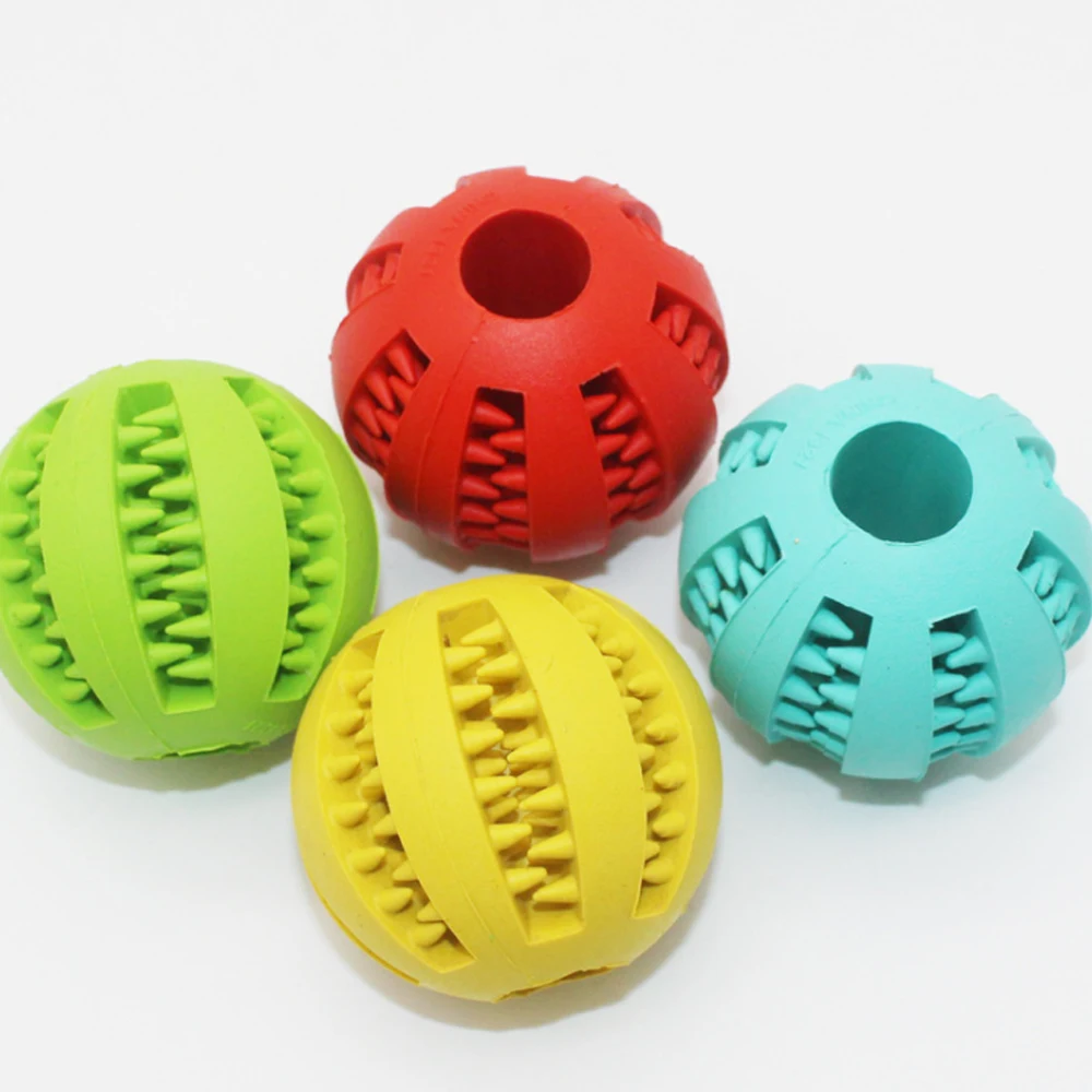 

Mint flavor leakage food ball molars teeth bite resistance non-toxic pet toy rubber ball, Green,blue,yellow,red