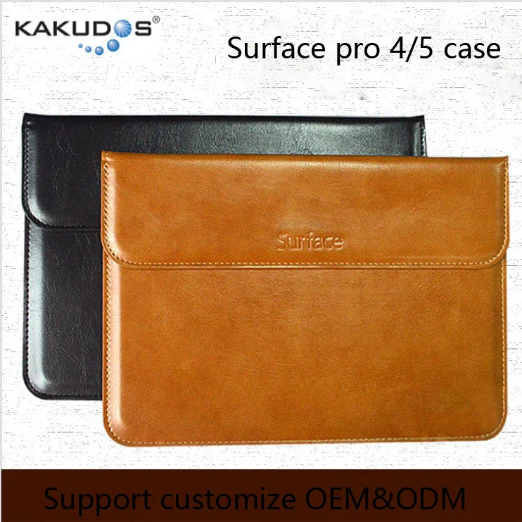 

China factory price! popular sale 2017 more color pu material full cover protect case for surface pro 4 5, Black;brown