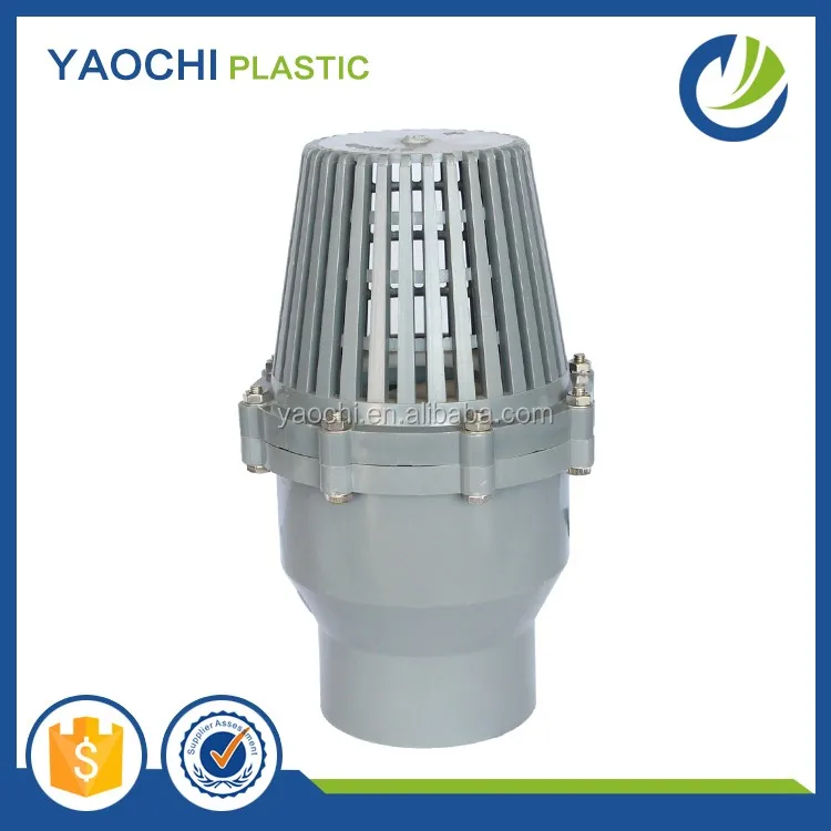 Hot Sale Grey 8 Inch Hydraulic Pedal Pvc Big Foot Valve With Strainer