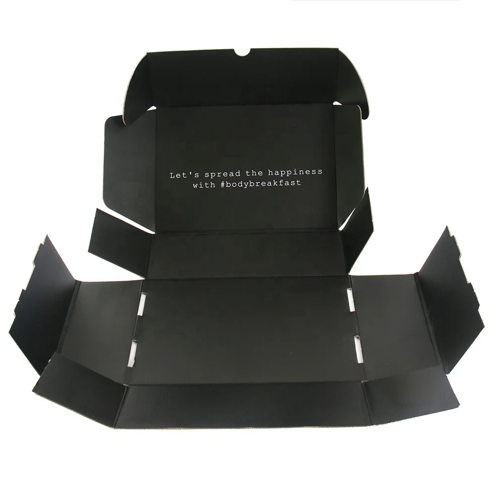 
High Quality Black Corrugated Recycle Paper Mailer Custom Logo Postal Shipping Boxes 