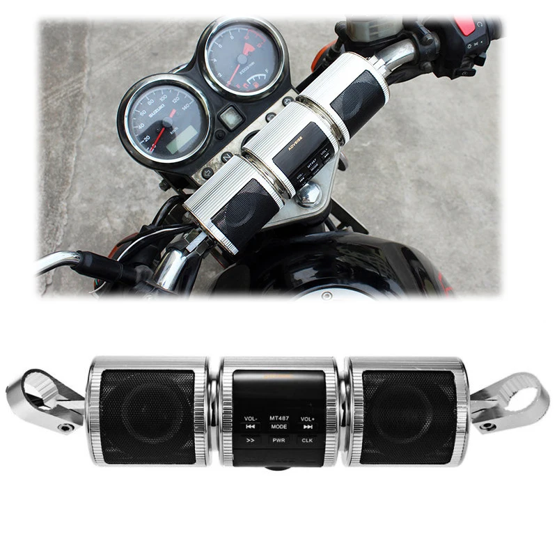 Super Cool 12V Waterproof Motorcycle Bluetooth Speaker Stereo  Audio MP3 Music Player with Built-in Subwoofer