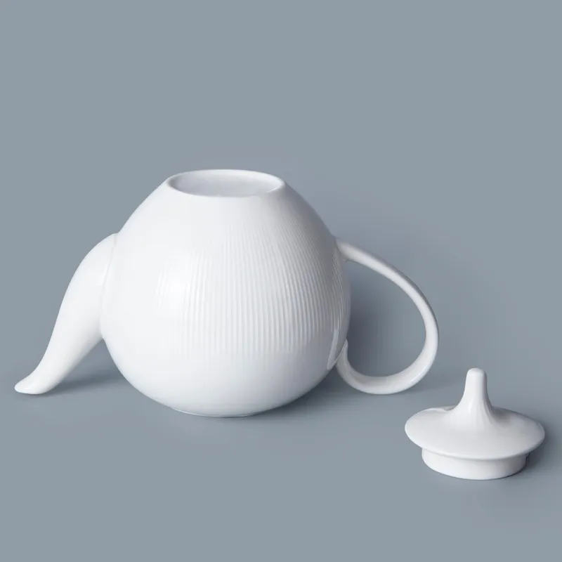 product-Western Style Restaurant Use Porcelain White 500ml 1100ml Coffee Pot, Hotel Crockery Coffee 