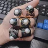 LS-J207 abalone shell pearl ring rose gold plating