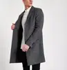 Grey smart tailored wool fashion men overcoat
