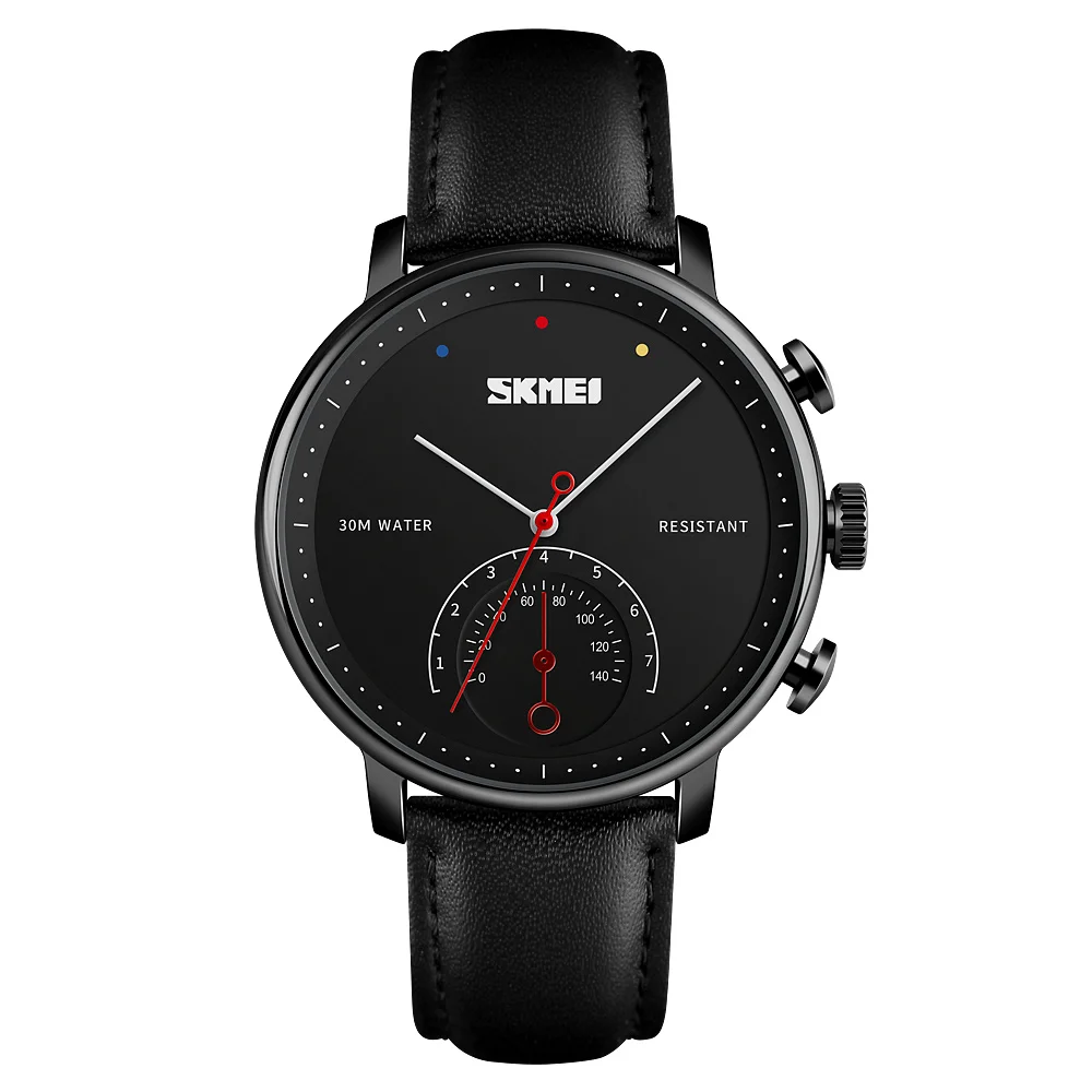 

Fashion design customized luxury genuine leather top sale watches men for business jam tangan skmei 1399, Black;white;gold;coffee