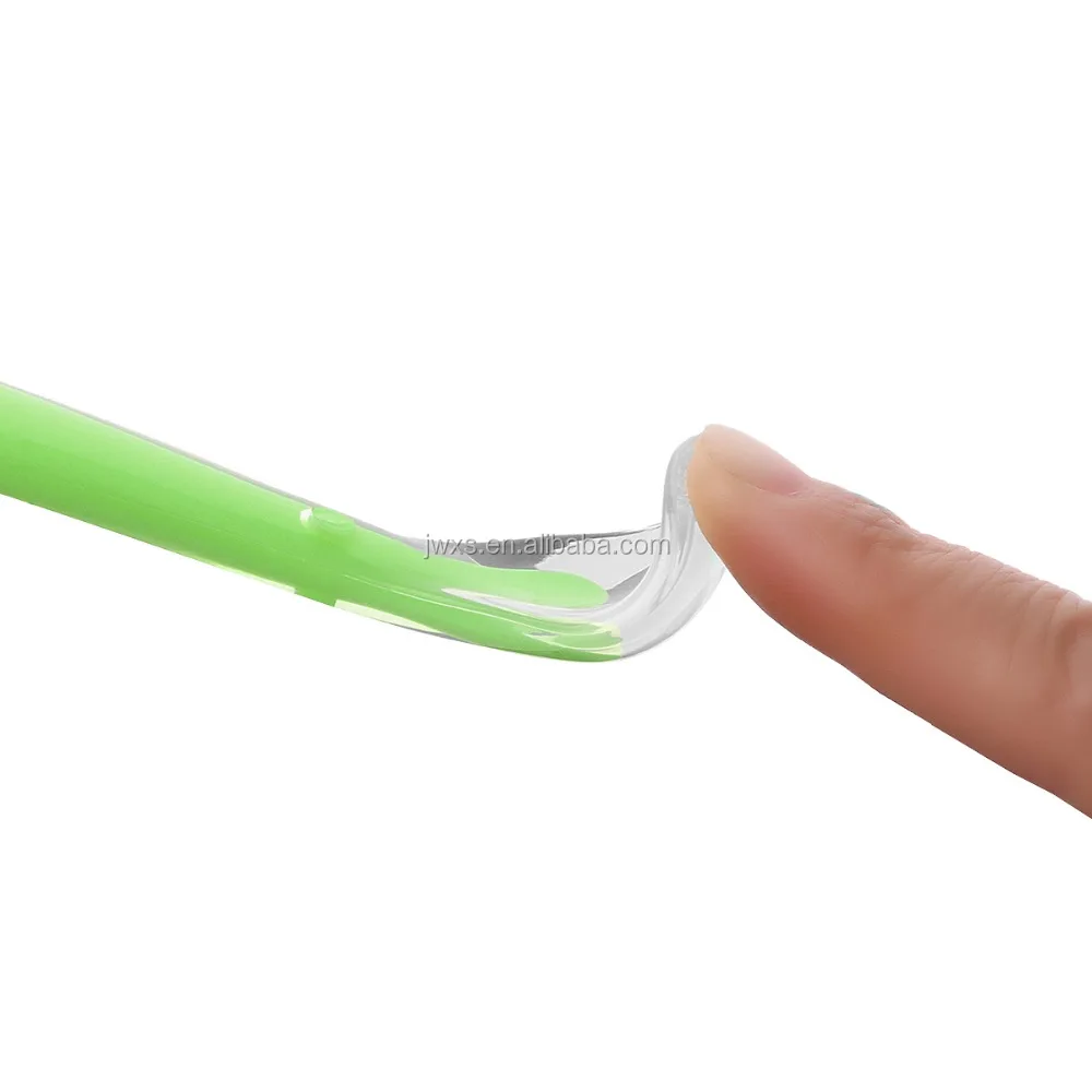 

Hot Sale Food grade Silicone Baby Training Spoon, Edible Flexible Infant Holder Oem, Blue,yellow,green,pink,orange or be customized