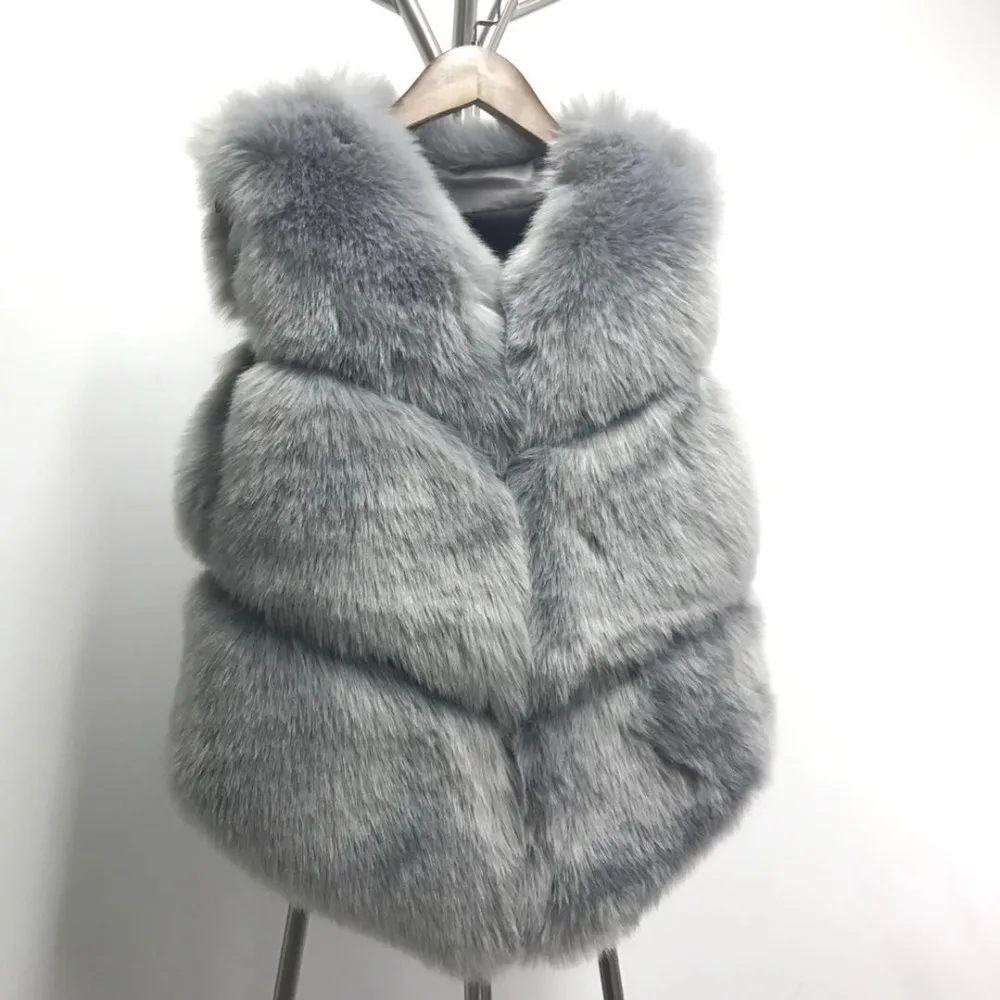 

Hot Sale Gilet Women Faux Fur Fashion Faux Fox Fur Vest