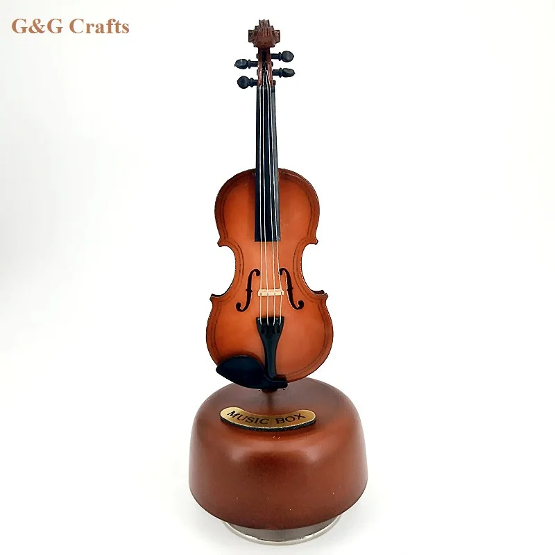 

Wooden Mini Violin Musical Instruments For Souvenir Crafts, Brown