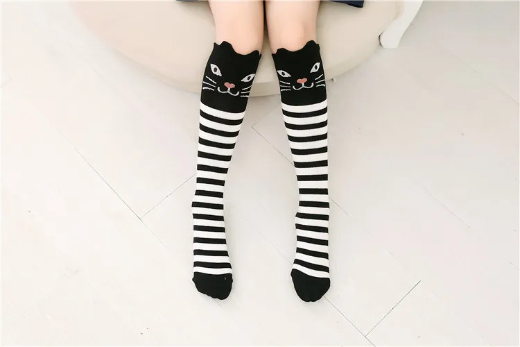 Cartoon Animal Cotton Knee High Socks for Children,9 Colors,One Size 