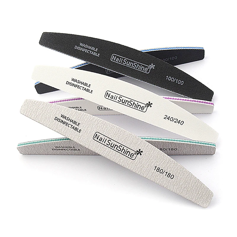 

Good quality custom Logo half moon 3-color zebra nail file, White. zebra . black