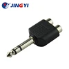 High Quality Audio Adaptor aux connect High Quality Audio Adaptor 6.3mm Stereo Plug To 2*RCA Phone Socket Nickel Plated