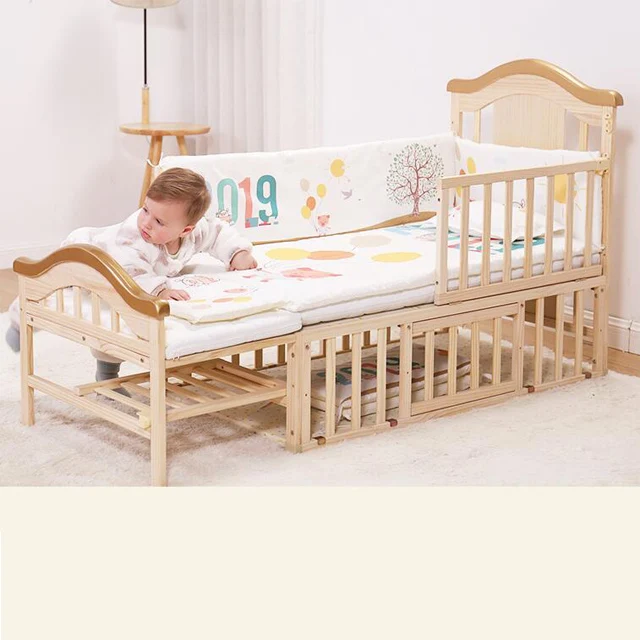 hardwood baby crib