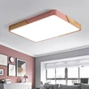 LED Wood Acrylic Square Shade Ceiling Light Fixture Nordic Simple Surface Mounted Plafon Lamp Foyer Bedroom Living Room Kitchen