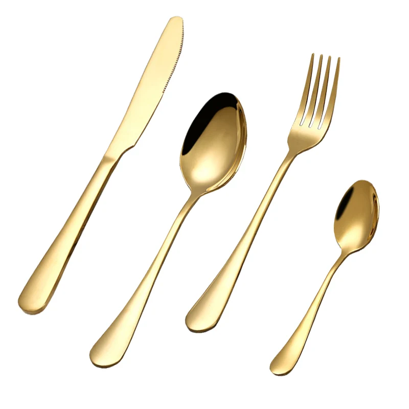 

Bulk Gold Plated Stainless Steel Cutlery Set Kitchen Fork Spoon Knife Cutlery