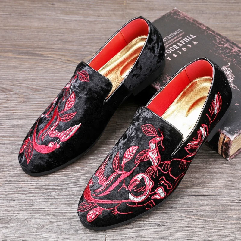 

SS0470 2019 New arrival autumn fashion casual loafers shoe men's red wedding dress shoes, Red,,black