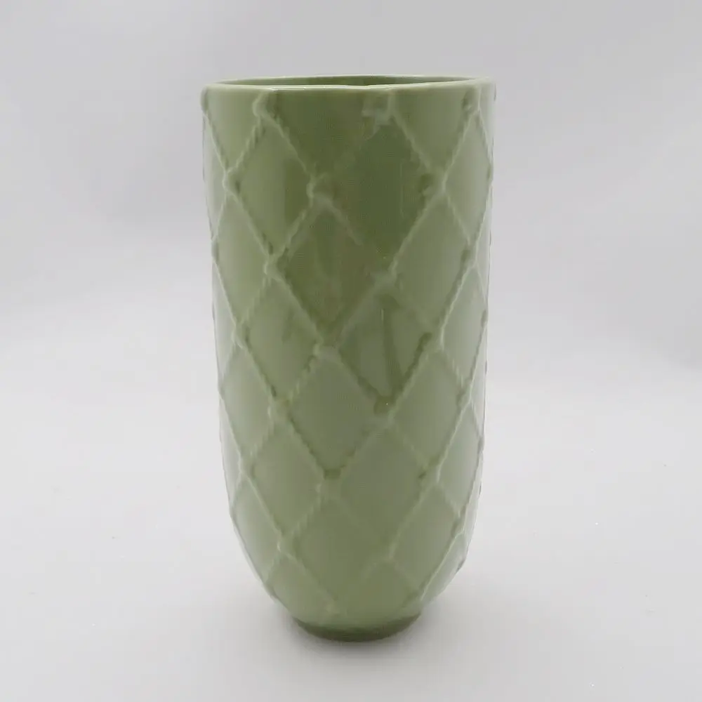 

dolomite material flower vase with decal pattern made in Chaozhou, Customized