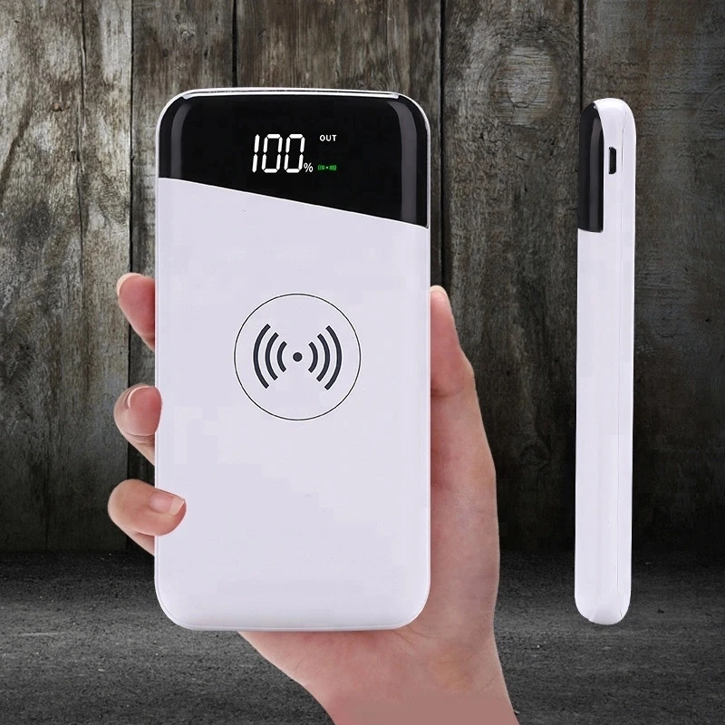 

Wholesale QI Wireless Power Bank Mini 10000mAh USB C Input Powerbanks Portable Electronics 2019 New Product Best Mobile Charger