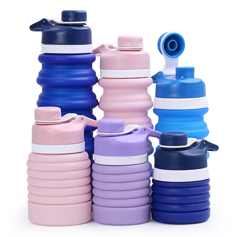 

Portable Sport Folding Drinking Bottle Wholesale Silicone Foldable Collapsible Water Bottle