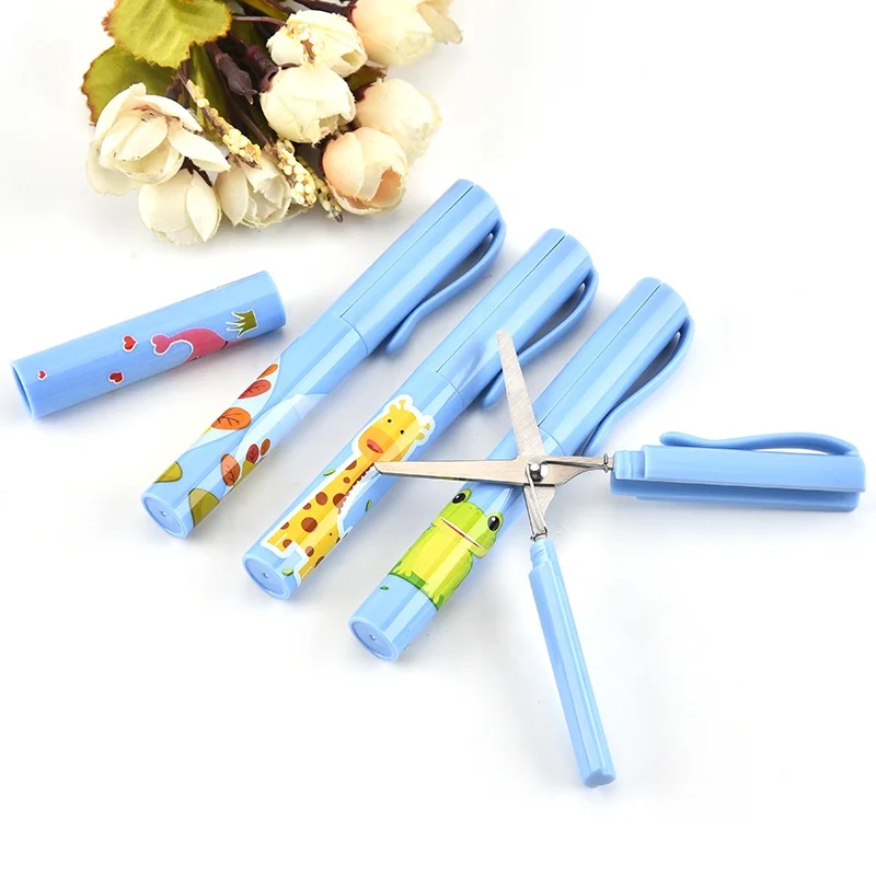 

Portable pen shape stainless steel spring mini scissors