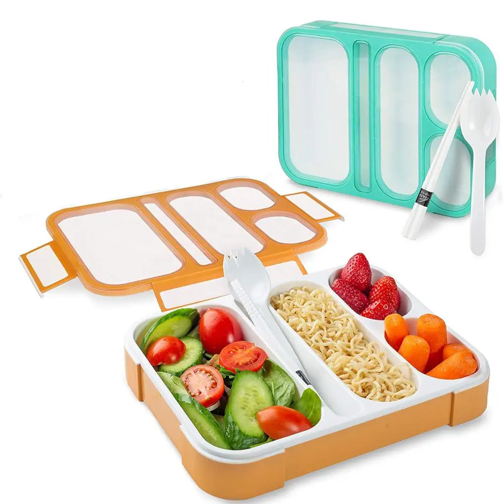 

LULA 1000ml 5 Compartment Big Size Spill proof Lunch Box Adults Office Personalized Bento Lunchbox Leakproof