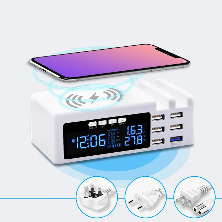 

Multi USB Port Home Travel Wall Power Adapter QC3.0 Quick Charge Wireless Charger Phone Charger, N/a