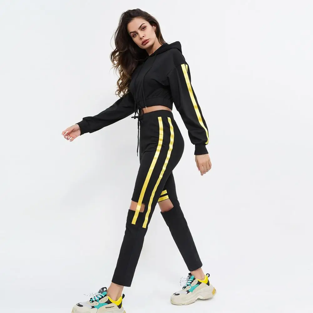 

Youth Women Girl Spandex Polyester Casual Sports Running Jogging Wear Female Tracksuit, Picture