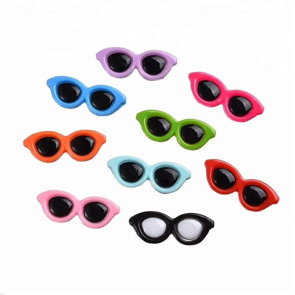 

New Arrive Random Color Resin Sunglasses Flatback Kawaii Cabochons For Crafts DIY Accessories