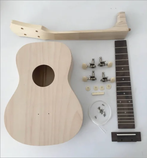 

Wholesale unfinished ukulele 21 23 inch kids wooden diy kits for handmade handpaint, Natural