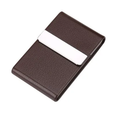 Professional Stylish Metal Leather Business Card Holder Case Slim Magnetic Shut