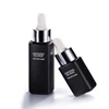 Customized 15 ml 30 ml paint black square cosmetic facial serum pipette dropper glass bottles
