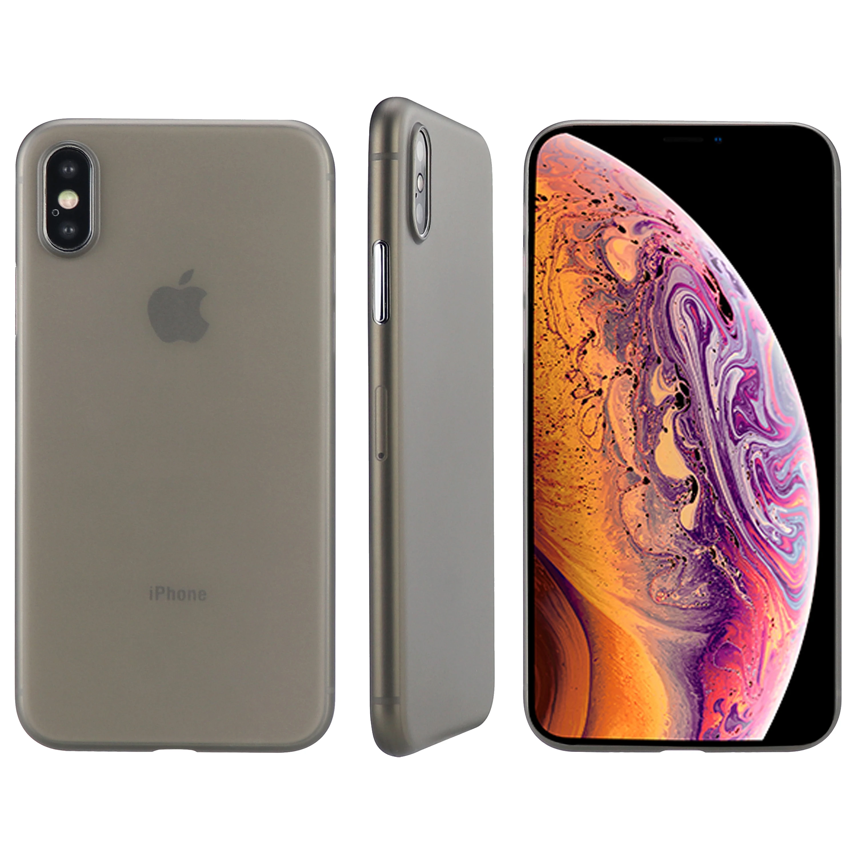 

2018 New 0.35mm Matte Case for iPhone XS 5.8 inch, for iPhone XS thin Case, Black;clear;grey;blue;purple;accpet custom color